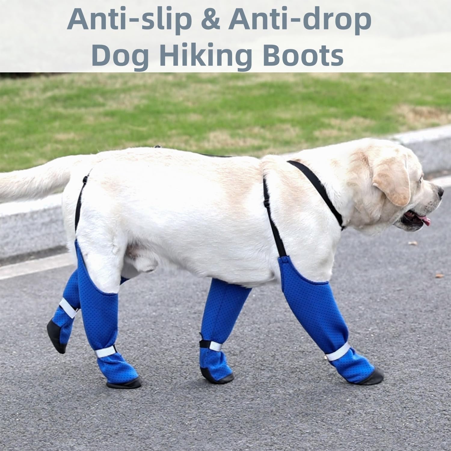 Dog Suspender Boots Paw Boot Leggings, Breathable Tall Dog Shoes With Suspenders For Hot Pavement, Anti-Slip Legging Snow Pants